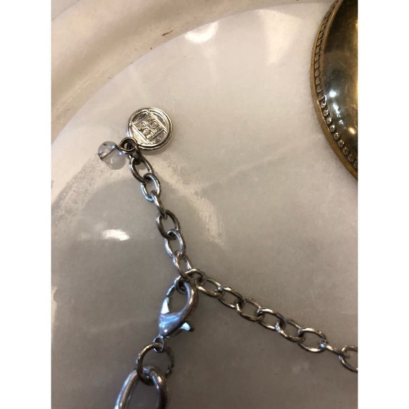 Dana Buchman Beautiful Abalone & Silver Tone Chain Statement Necklace Excellent - Picture 3 of 3